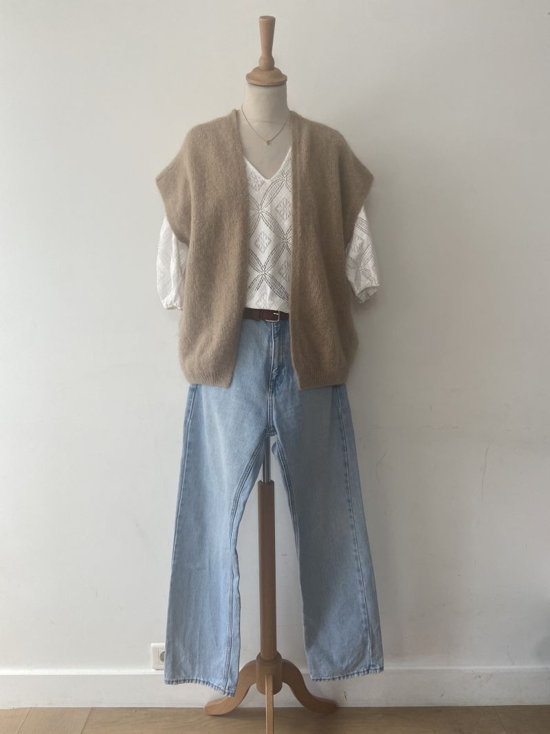 gilet NAIS , haut GRACE ET MILA , jean CACHE-CACHE