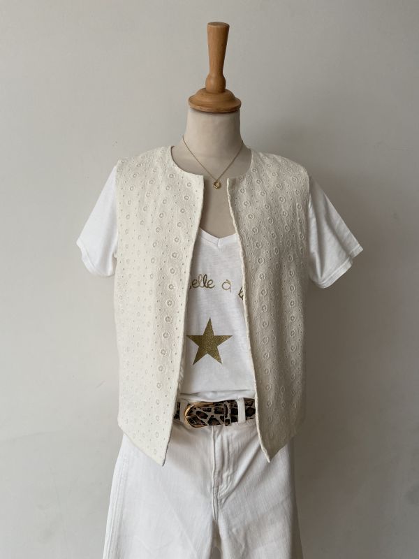 gilet PEACE AND LOVE , tee-shirt MADE IN ITALY